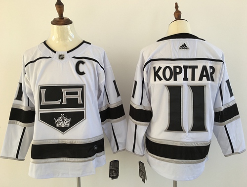 Adidas Kings #11 Anze Kopitar White Road Authentic Stitched NHL Jersey - Click Image to Close